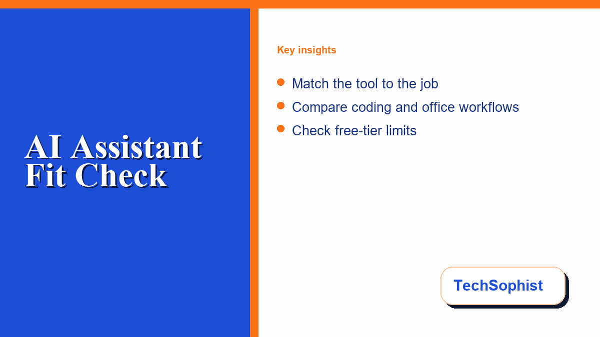 A workstation comparing coding and general productivity AI assistant interfaces side-by-side.