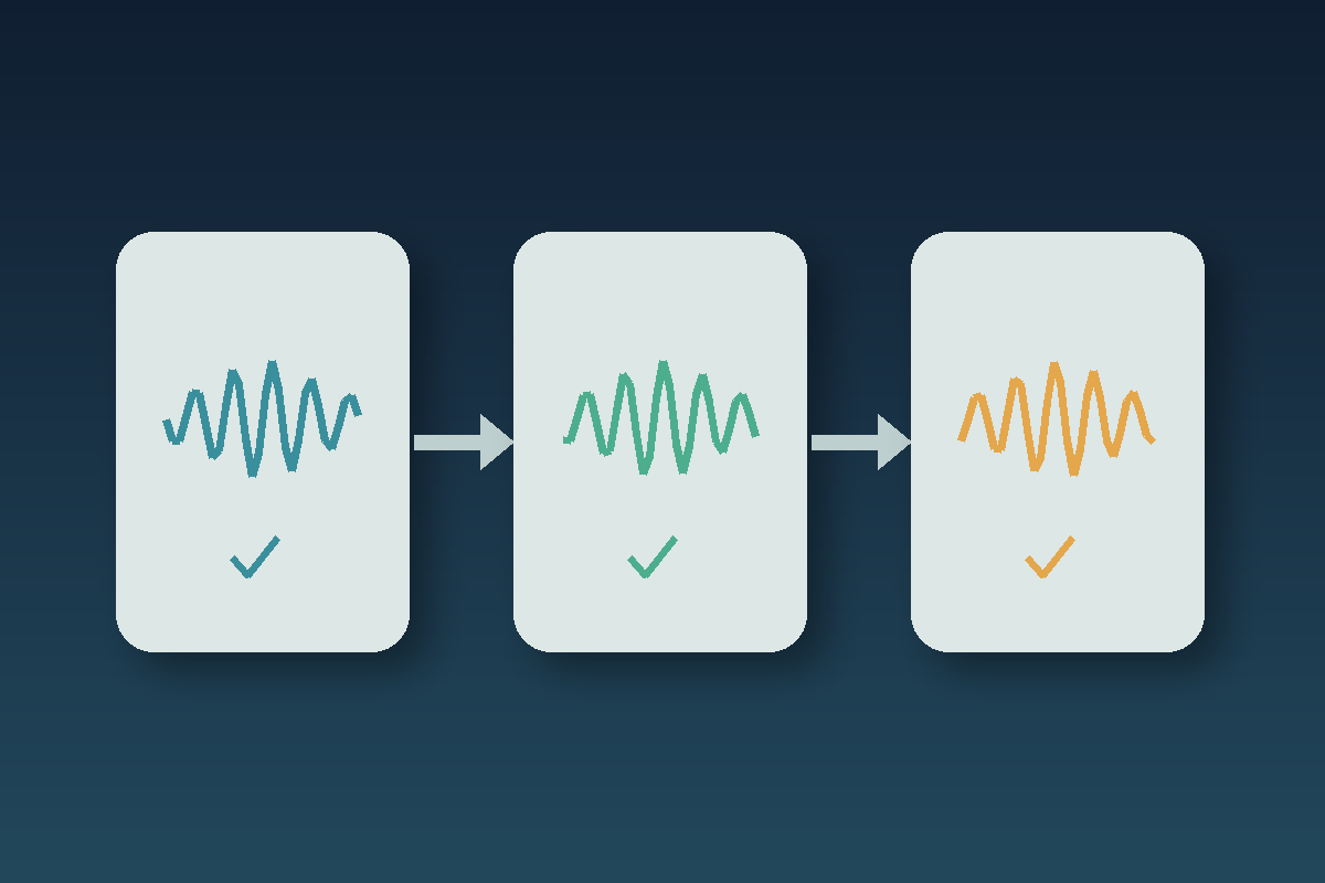 A small audiobook sample moves through a controlled playback test.